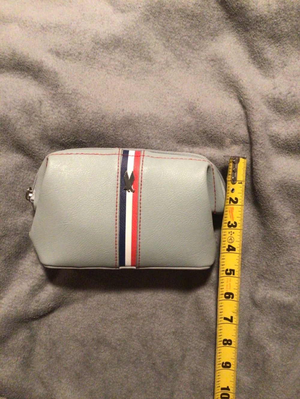 American Airlines 100th Anniversary Amenity Kit Bag Grey Red Blue - Picture 4 of 13